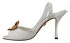 Dolce & Gabbana Devotion Embellished White Leather Stilettos