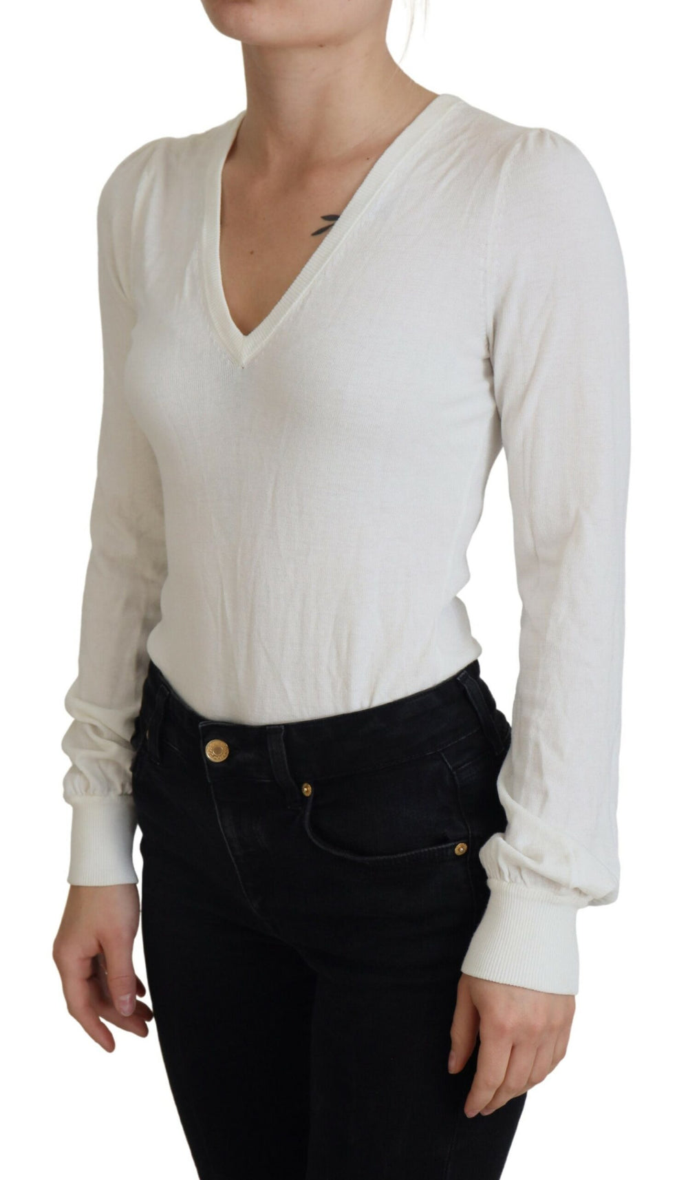 Patrizia Pepe Chic Ivory Casual Blouse - IT1 | XS