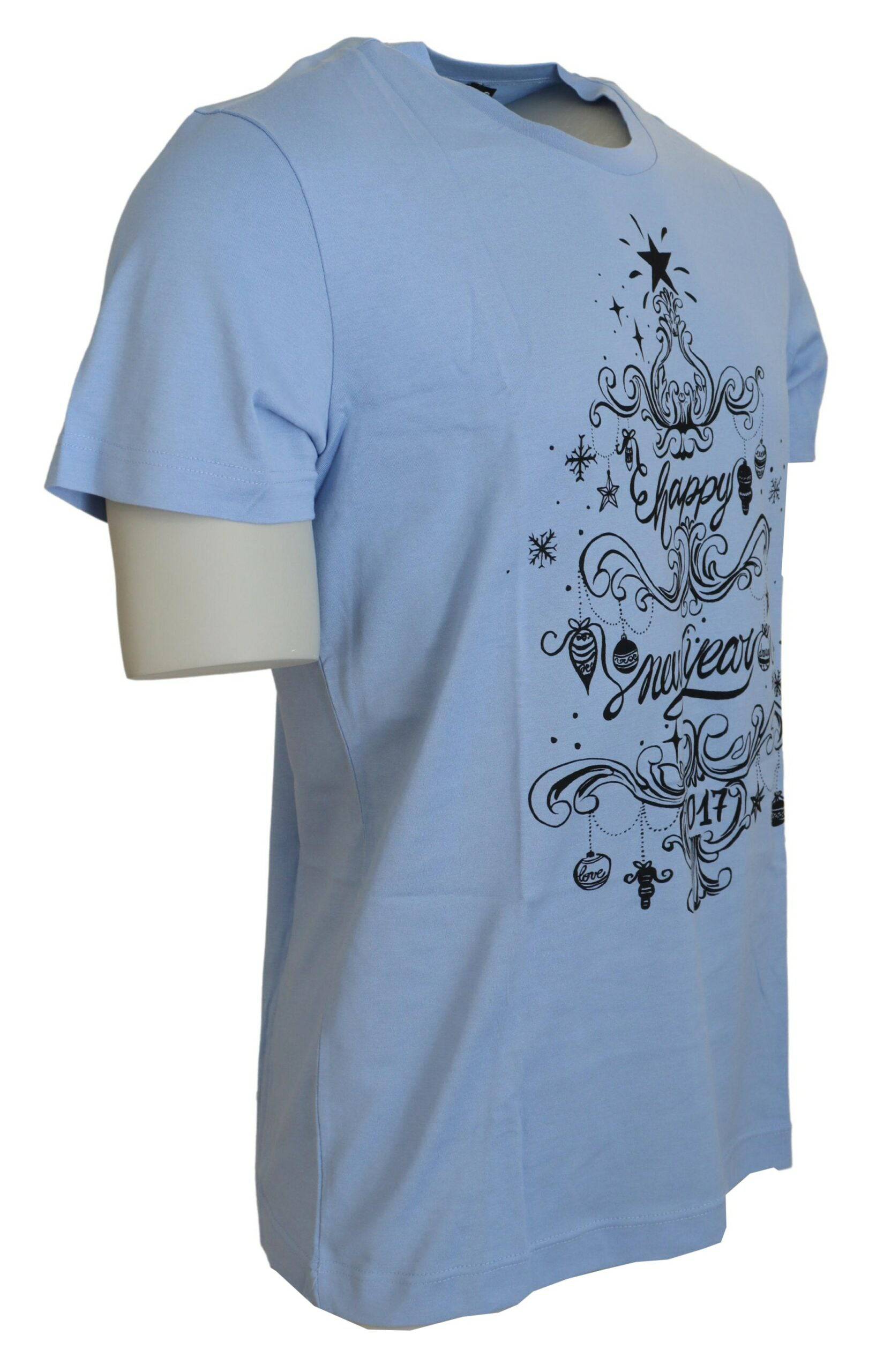 Dolce & Gabbana Elegant Light Blue Cotton Tee - IT50 | L