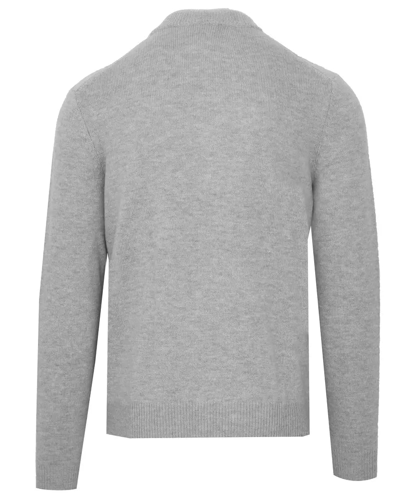 Malo Gray Wool Men Turtleneck Sweater