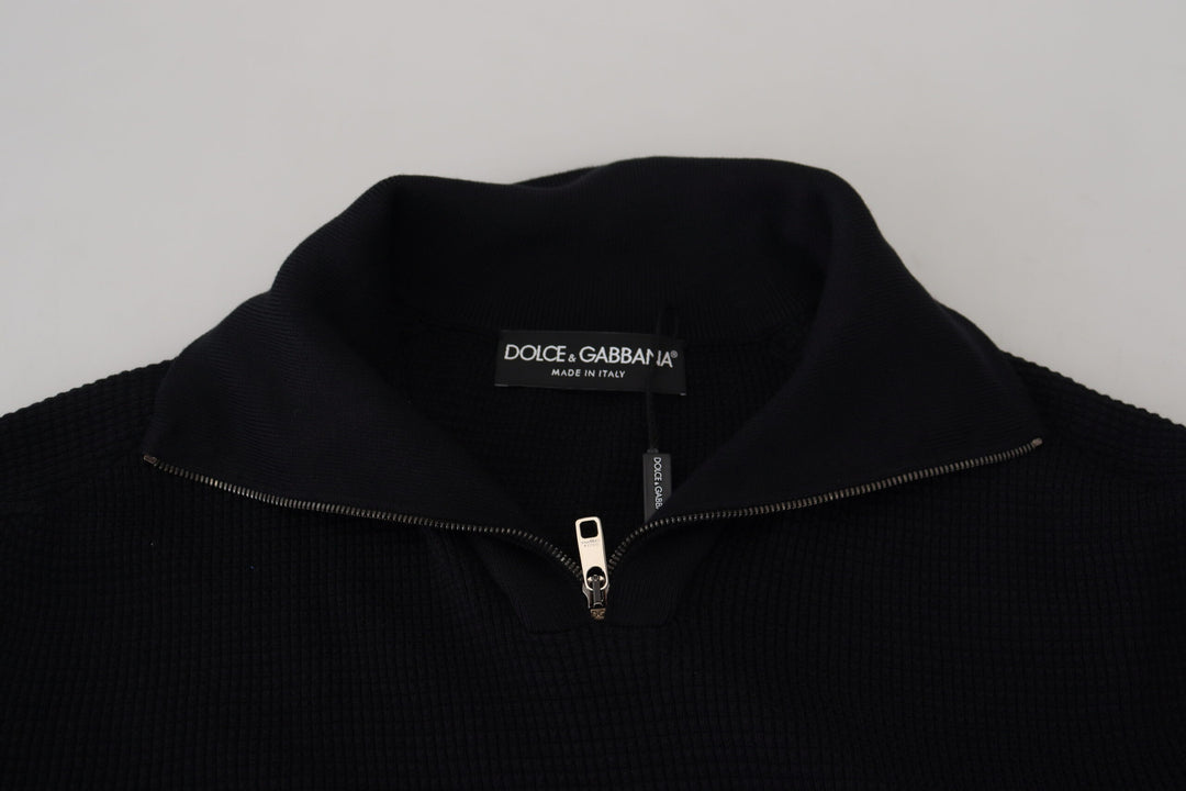 Dolce & Gabbana Elegant Silk Blend Black Pullover Sweater