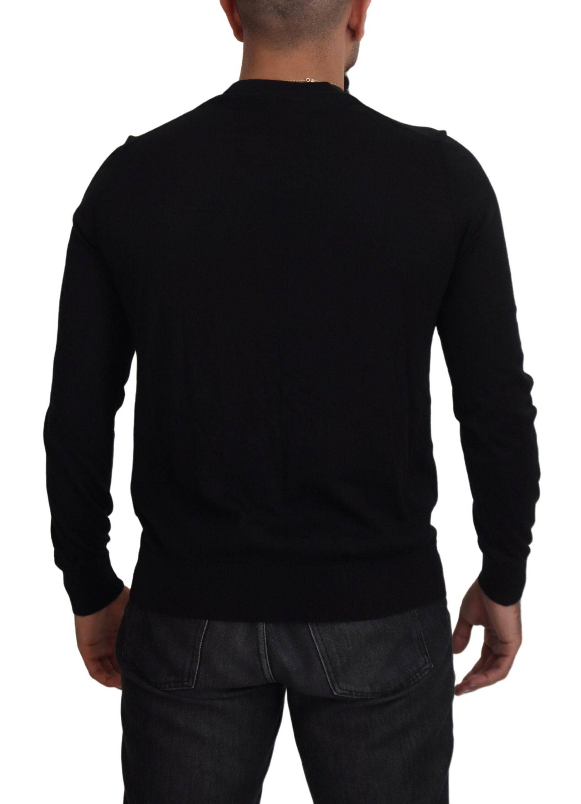 Dolce & Gabbana Elegant Black Cashmere Cardigan Sweater - IT50 | L