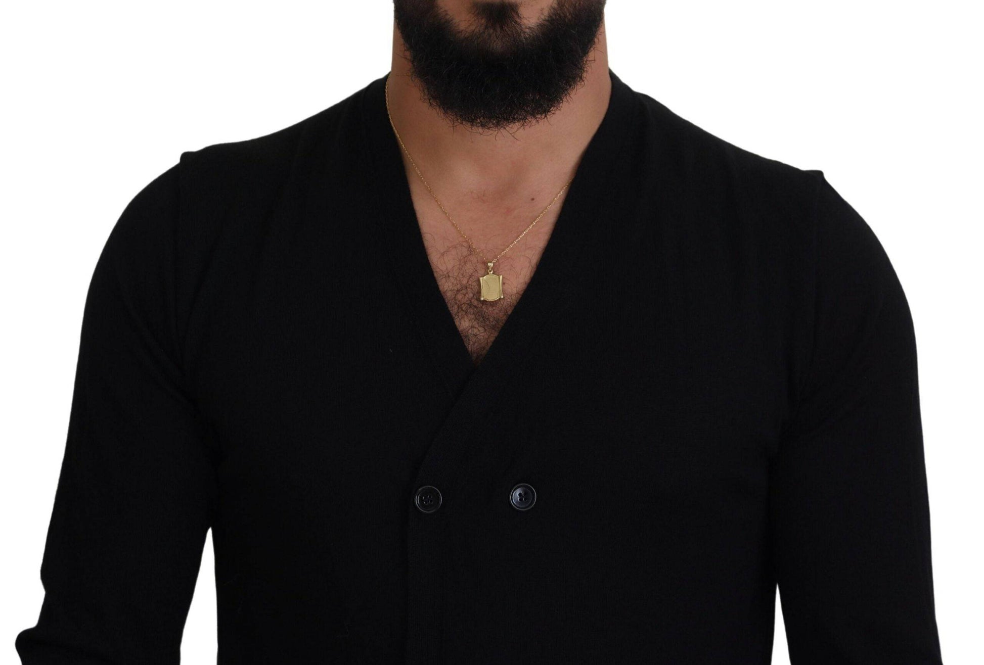 Dolce & Gabbana Elegant Black Cashmere Cardigan Sweater - IT50 | L