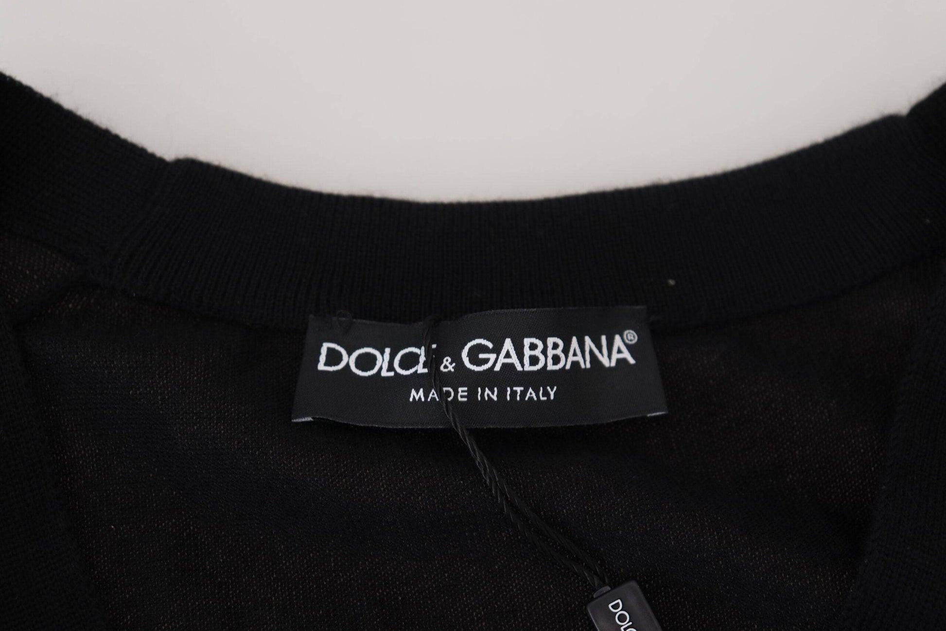 Dolce & Gabbana Elegant Black Cashmere Cardigan Sweater - IT50 | L
