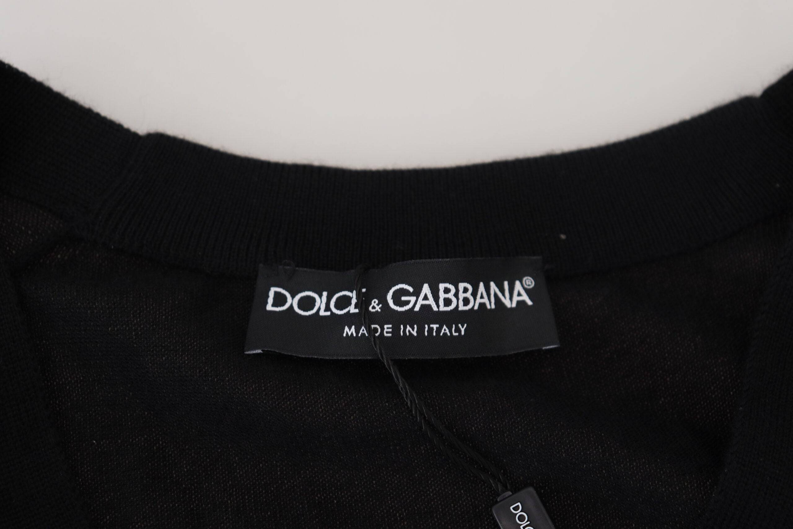 Dolce & Gabbana Elegant Black Cashmere Cardigan Sweater - IT50 | L