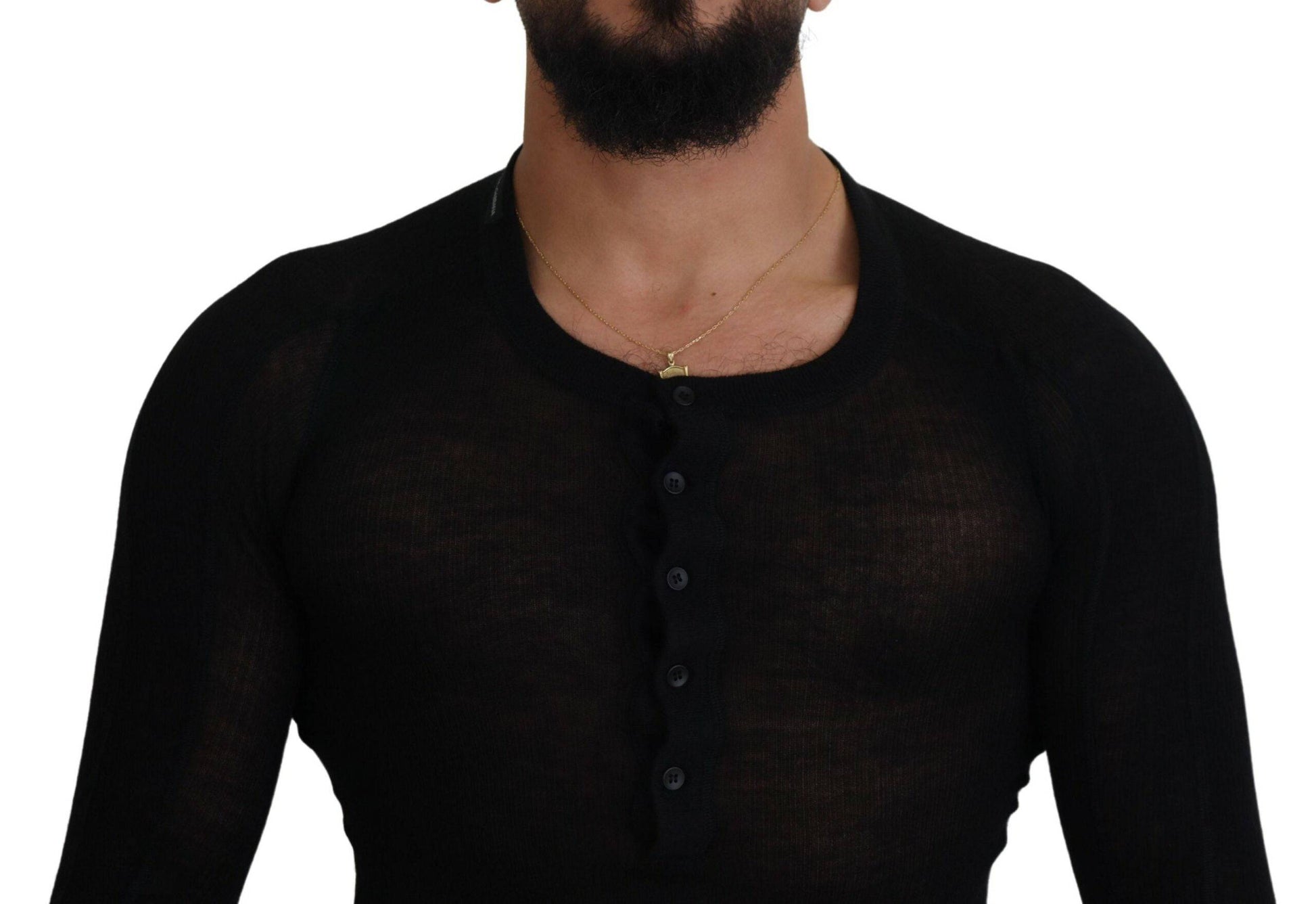 Dolce & Gabbana Elegant Black Cashmere Pullover Sweater - IT44 | XS