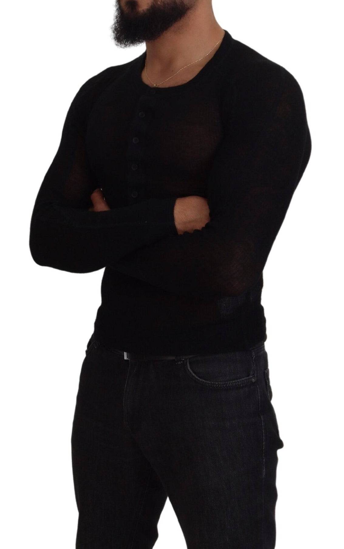 Dolce & Gabbana Elegant Black Cashmere Pullover Sweater - IT44 | XS