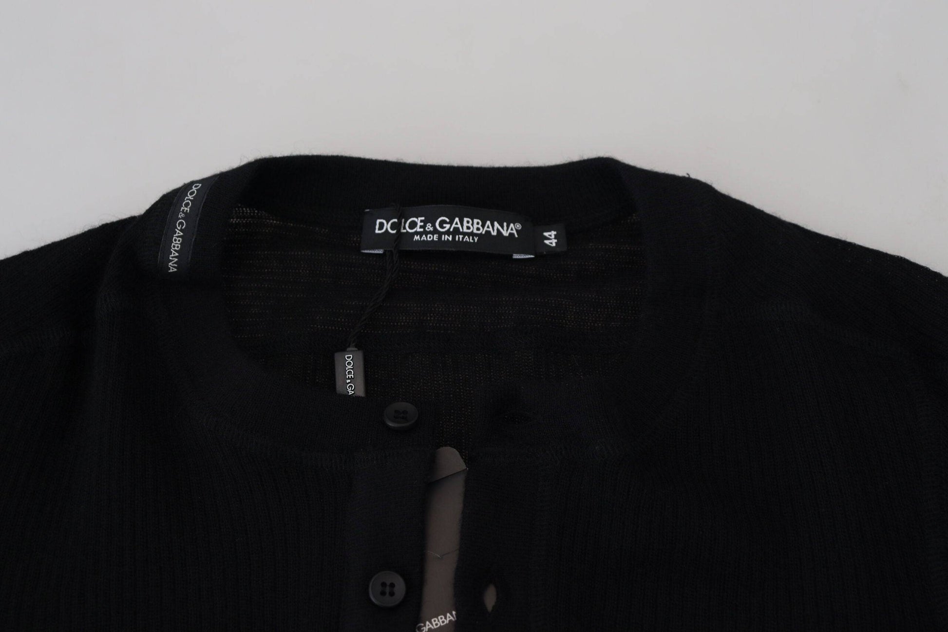 Dolce & Gabbana Elegant Black Cashmere Pullover Sweater - IT44 | XS