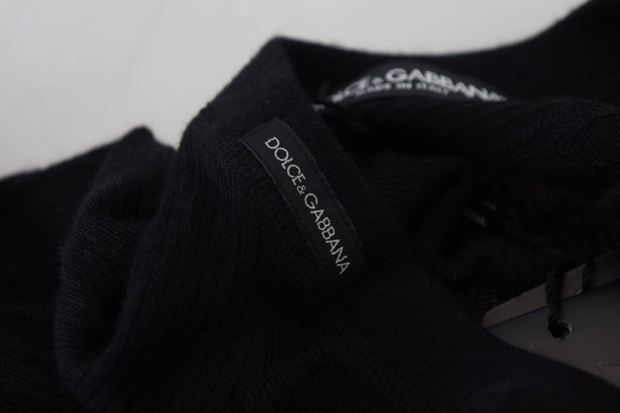 Dolce & Gabbana Elegant Black Cashmere Pullover Sweater - IT44 | XS