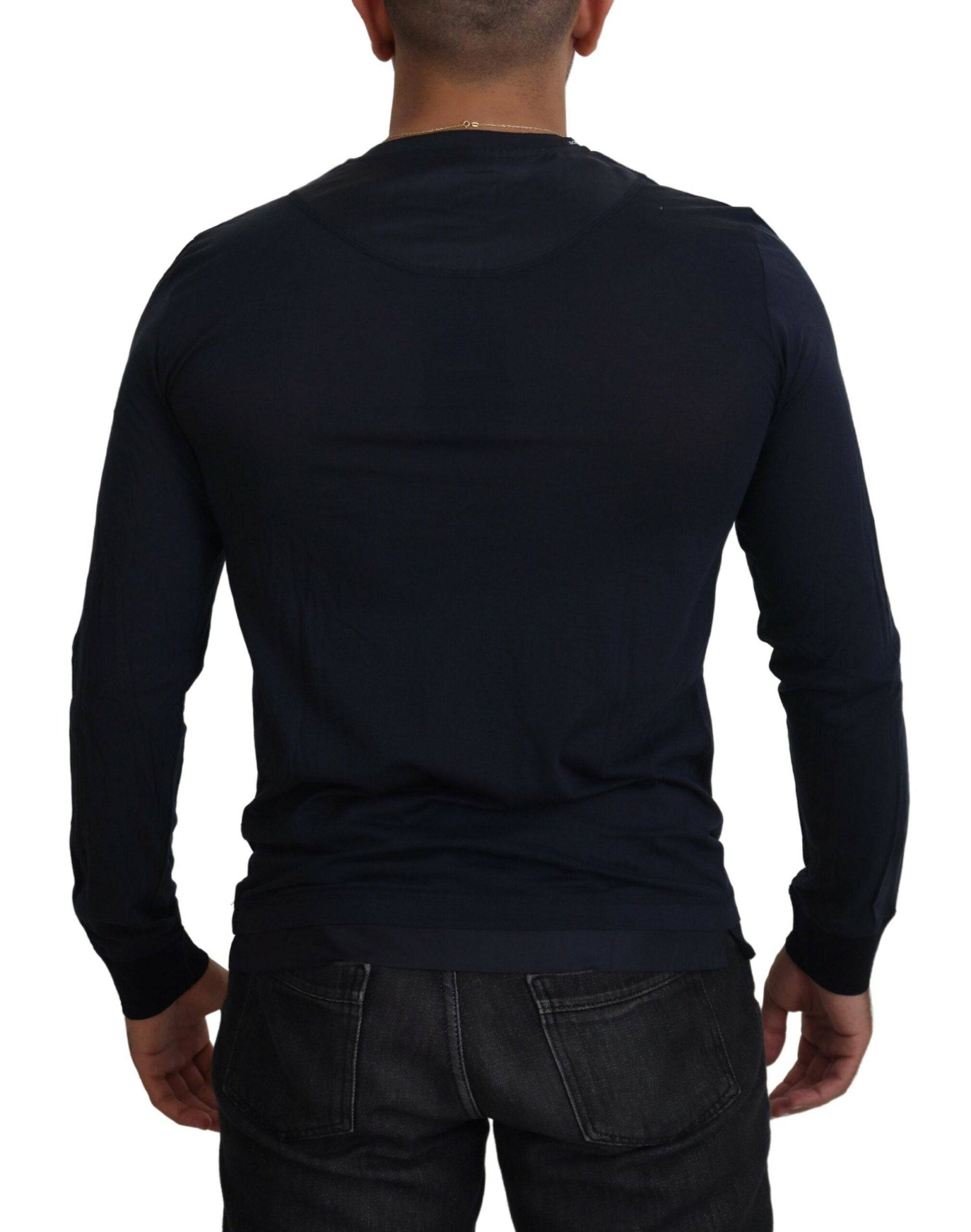 Dolce & Gabbana Elegant Cotton-Silk Blend Blue Pullover - IT46 | S