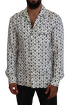 Dolce & Gabbana Elegant Silk Pajama Top with Crown Bee Print