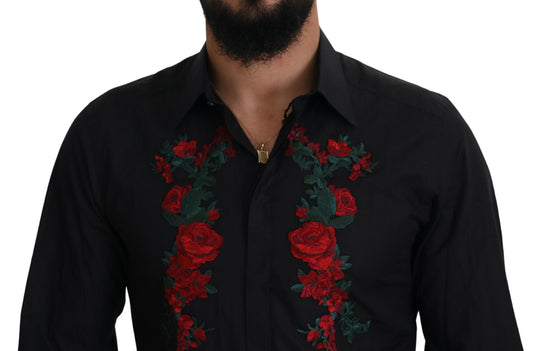 Dolce & Gabbana Elegant Floral Embroidered Cotton Shirt