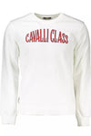 Cavalli Class Elegant White Embroidered Sweatshirt