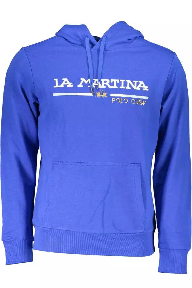 La Martina Chic Blue Embroidered Hooded Sweatshirt - ACCEXO