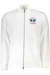 La Martina Elegant White Zippered Cotton-Blend Sweatshirt