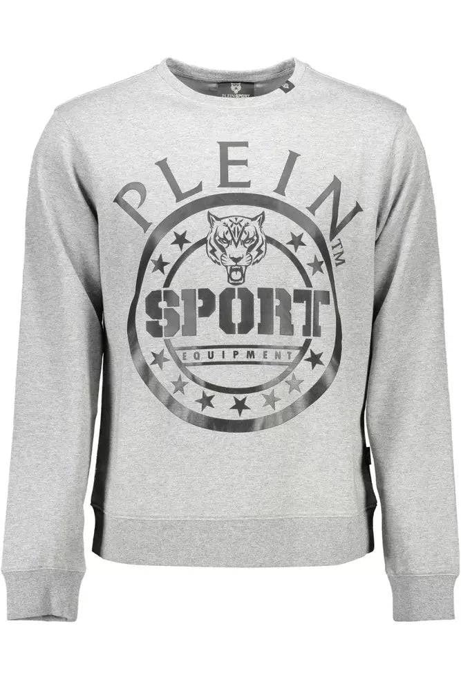 Plein Sport Gray Cotton Men Sweater