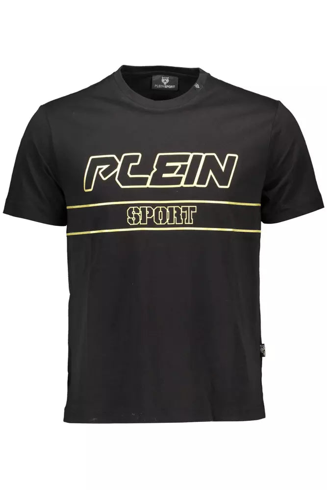 Plein Sport Black Cotton Men T-Shirt - ACCEXO
