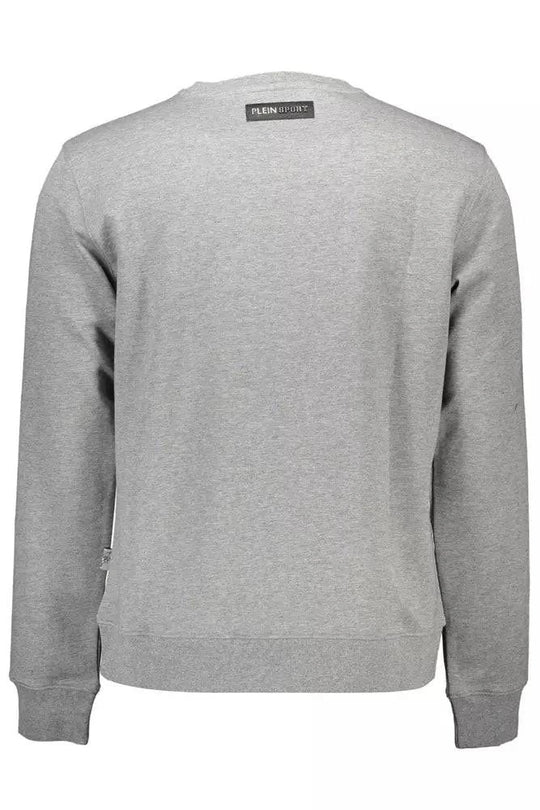 Plein Sport Gray Cotton Men Sweater