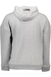 Plein Sport Sleek Gray Hooded Sweatshirt with Contrasting Details