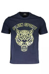 Plein Sport Dashing Blue Printed Crew Neck Tee