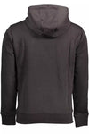 Tommy Hilfiger Sleek Black Hooded Embroidered Sweatshirt