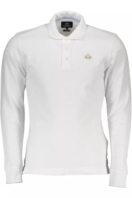 La Martina White Cotton Men Polo Shirt