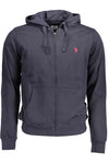 U.S. POLO ASSN. Elegant Blue Zip Hoodie with Embroidered Logo