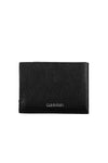 Calvin Klein Sleek Black Leather Card Holder with Logo