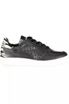 Diadora Sleek Black Leather Sneakers with Contrast Accents