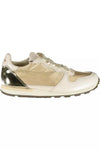 Diadora Beige Lace-Up Sneaker with Contrasting Details