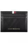 Tommy Hilfiger Sleek Black Leather Card Holder with Contrasting Detail