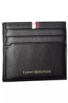 Tommy Hilfiger Sleek Black Leather Card Holder with Contrasting Detail