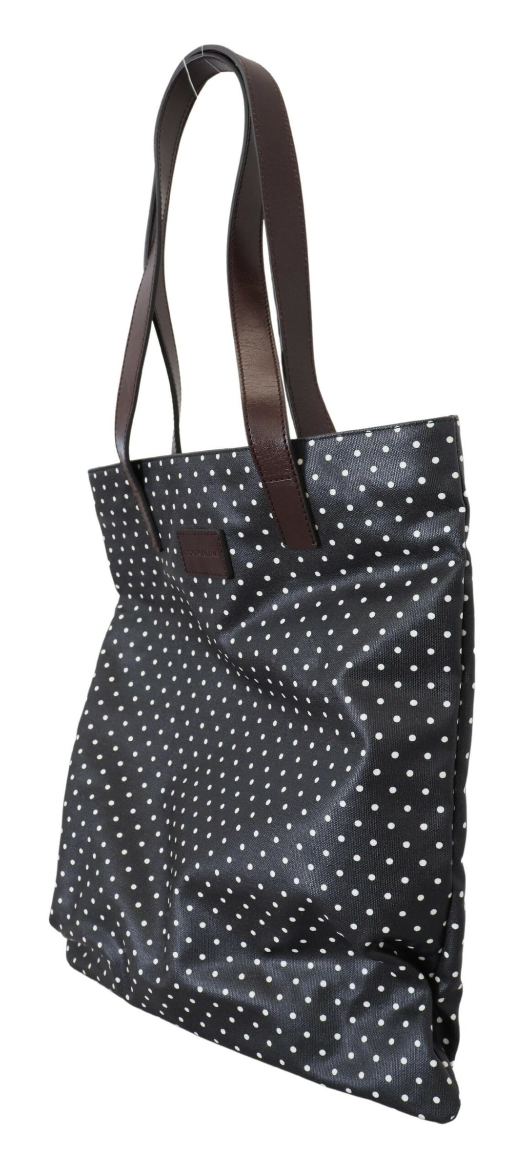 Dolce & Gabbana Elegant Canvas & Leather Tote Bag - Black & White