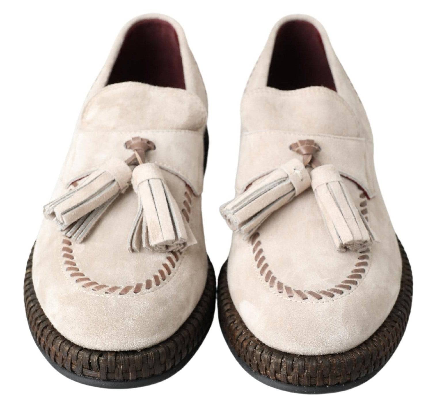 Dolce & Gabbana Elegant Ivory Leather Espadrilles - ACCEXO