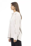 Alpha Studio White Polyester Women Shirt