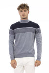 Alpha Studio Light Blue Viscose Men Sweater