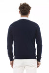 Alpha Studio Blue Wool Men Sweater