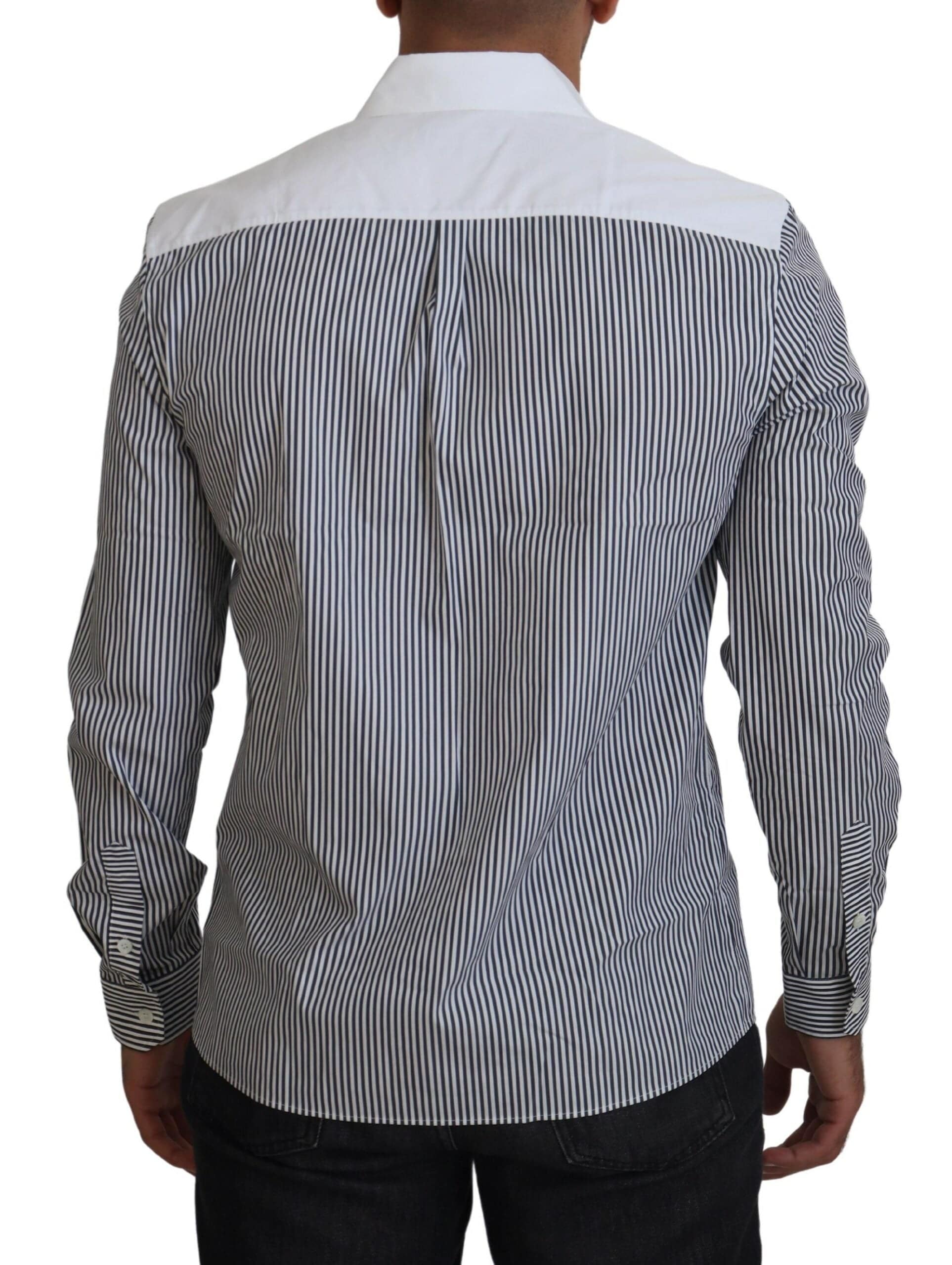 Dolce & Gabbana Slim Fit Striped Casual Shirt with Channel Motive - ACCEXO
