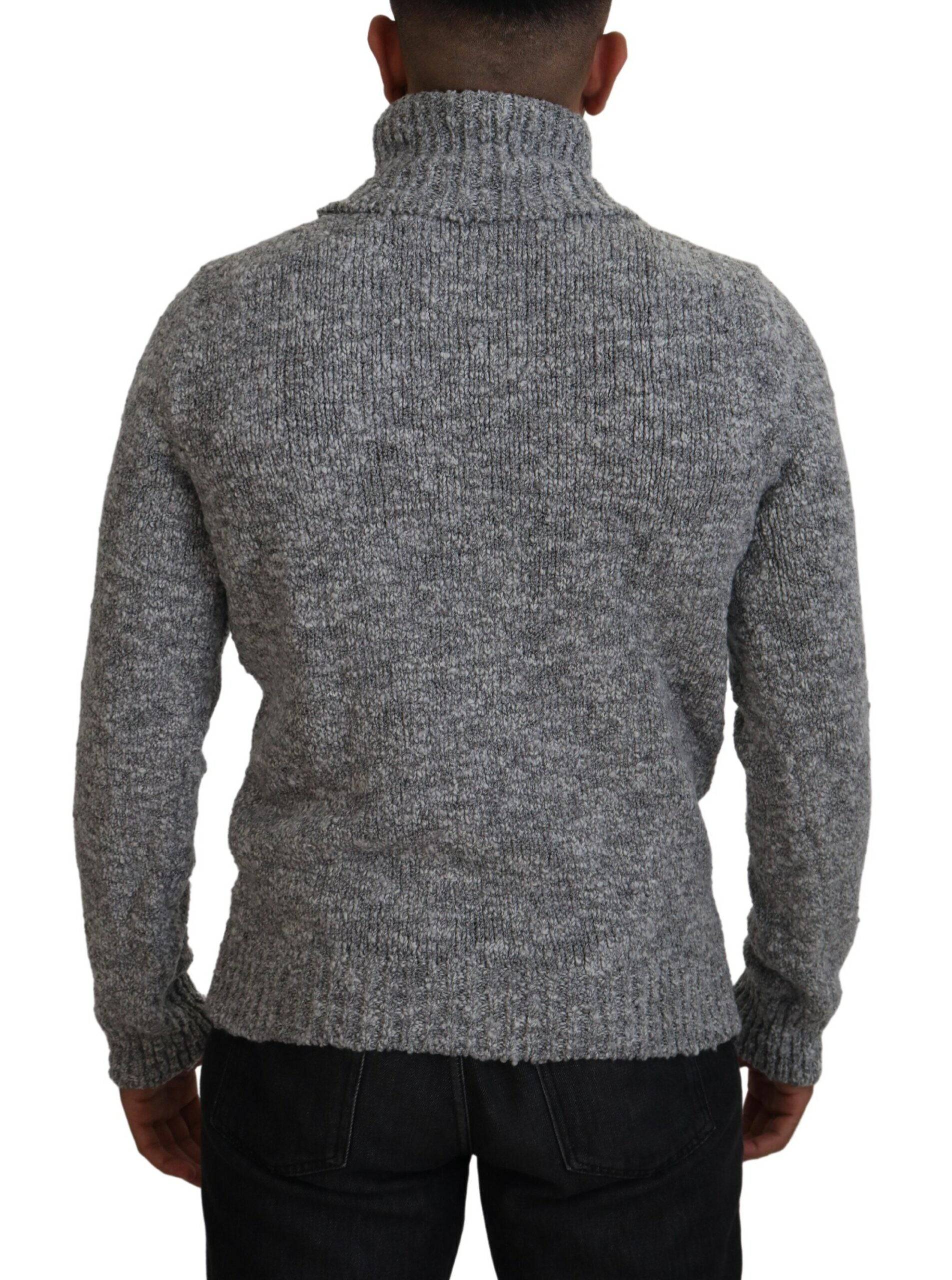 Dolce & Gabbana Elegant Gray Wool-Blend Turtleneck Sweater - ACCEXO
