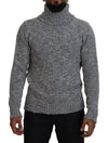 Dolce & Gabbana Elegant Gray Wool-Blend Turtleneck Sweater