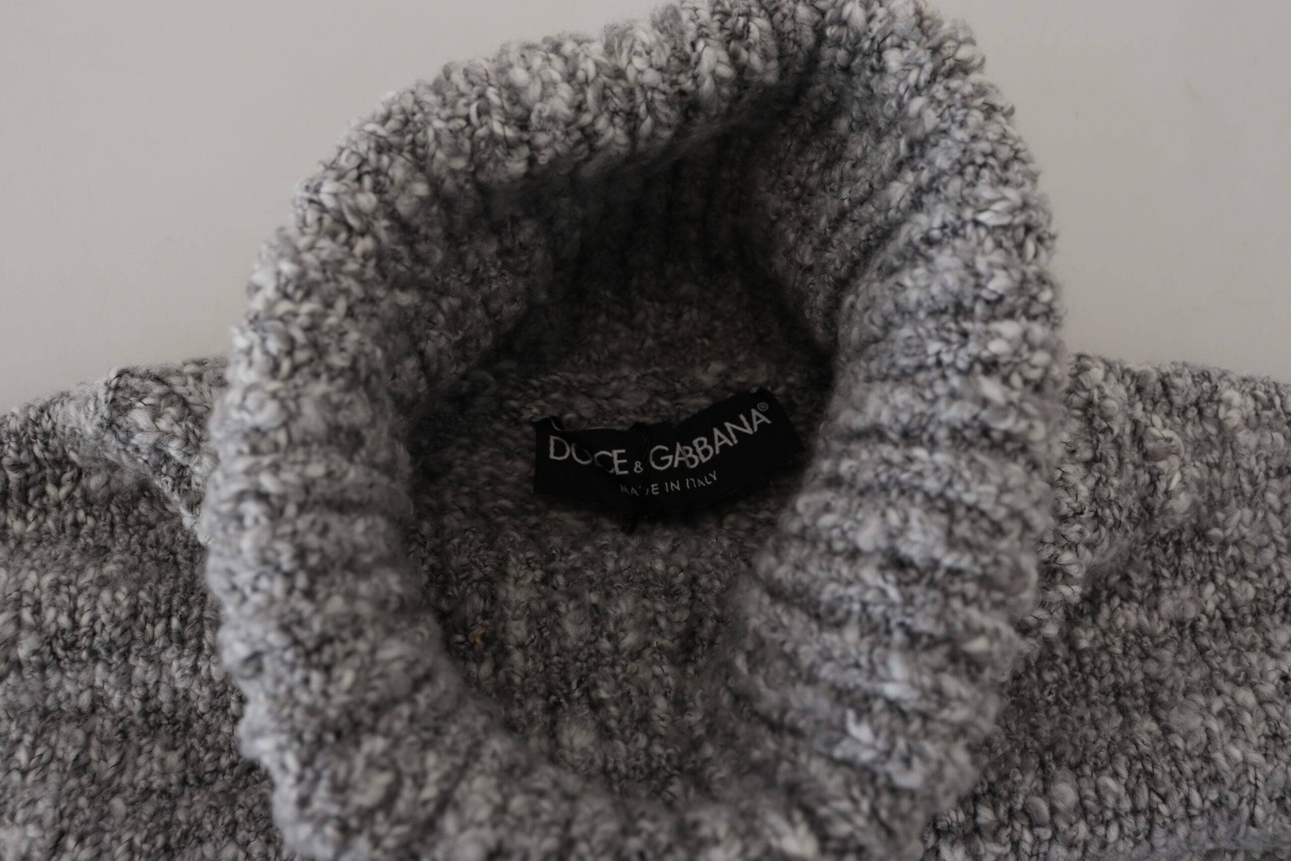 Dolce & Gabbana Elegant Gray Wool-Blend Turtleneck Sweater - ACCEXO