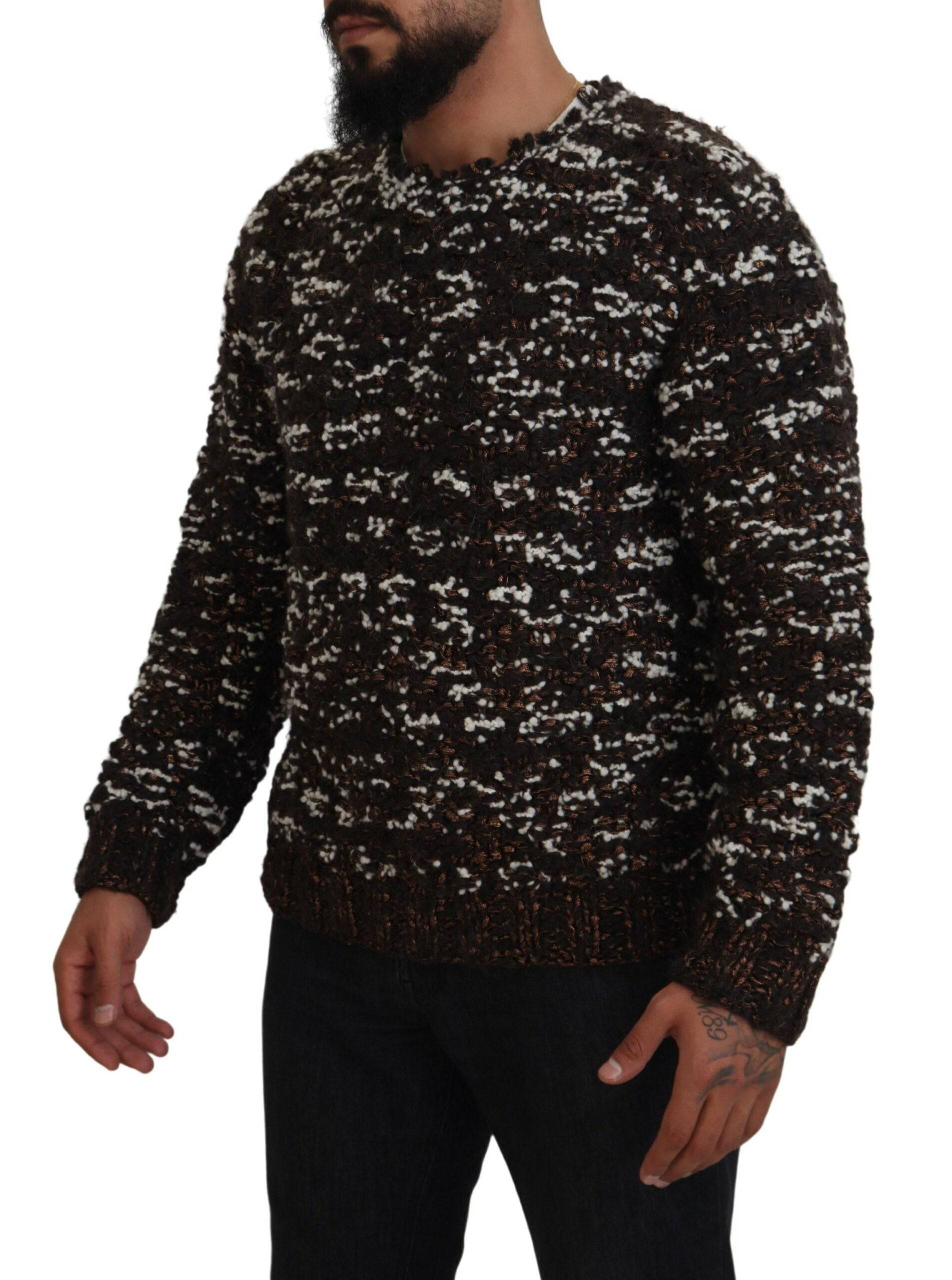 Dolce & Gabbana Elegant Bronze Knit Pullover Sweater - ACCEXO