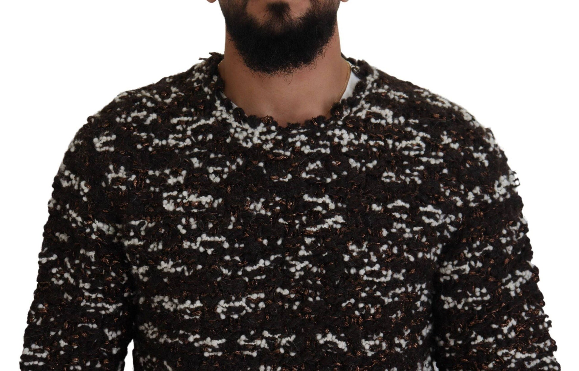 Dolce & Gabbana Elegant Bronze Knit Pullover Sweater - ACCEXO