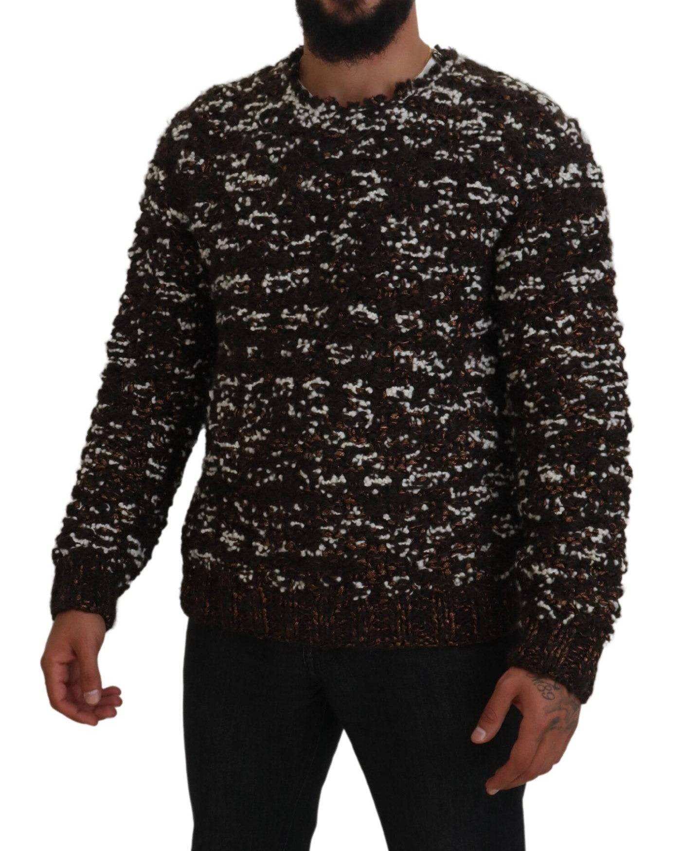 Dolce & Gabbana Elegant Bronze Knit Pullover Sweater - ACCEXO