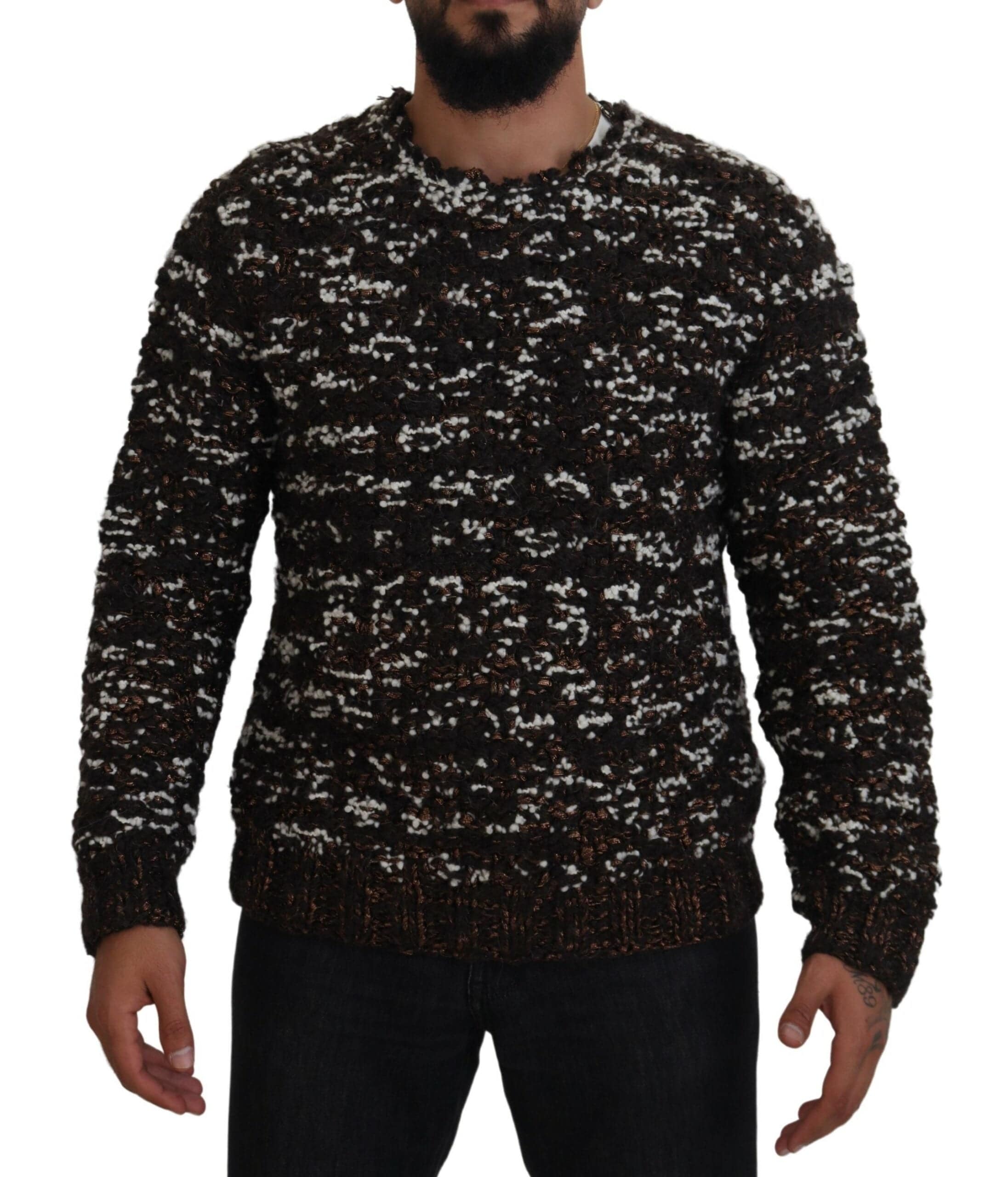 Dolce & Gabbana Elegant Bronze Knit Pullover Sweater - ACCEXO