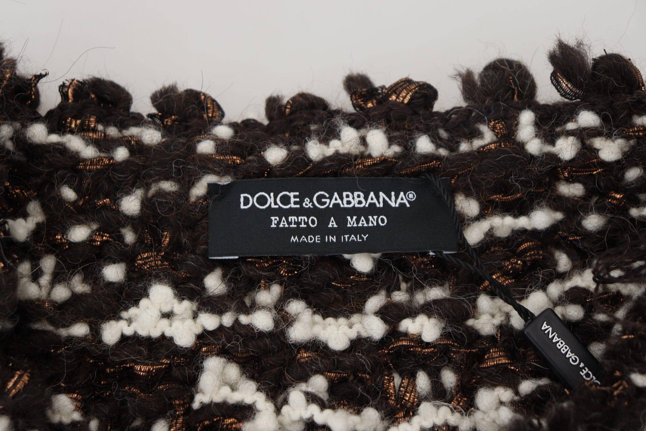 Dolce & Gabbana Elegant Bronze Knit Pullover Sweater - ACCEXO