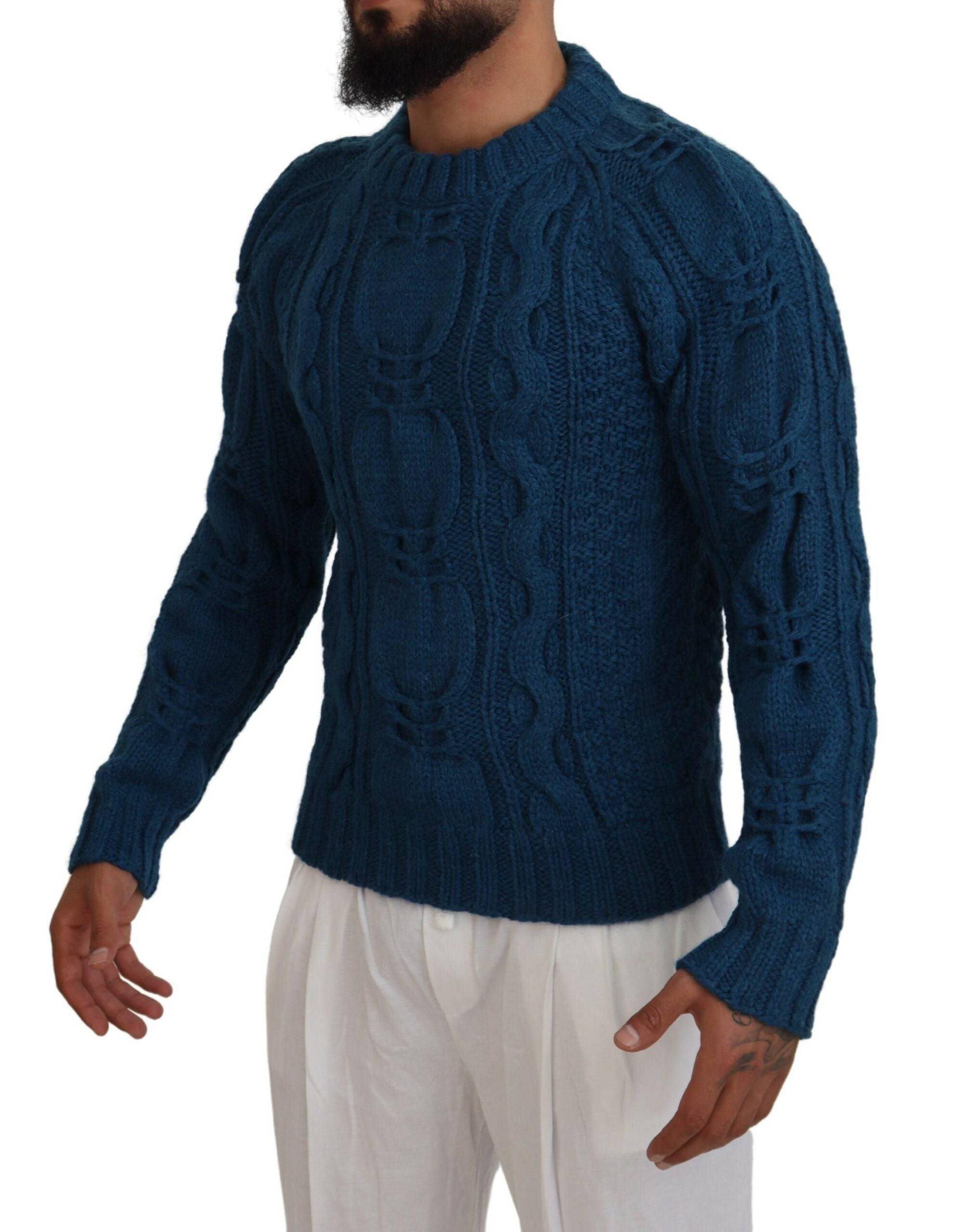 Dolce & Gabbana Elegant Blue Crewneck Sweater - ACCEXO