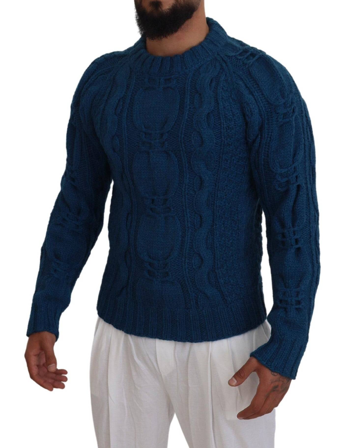 Dolce & Gabbana Elegant Blue Crewneck Sweater - ACCEXO