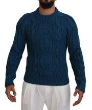 Dolce & Gabbana Elegant Blue Crewneck Sweater - ACCEXO