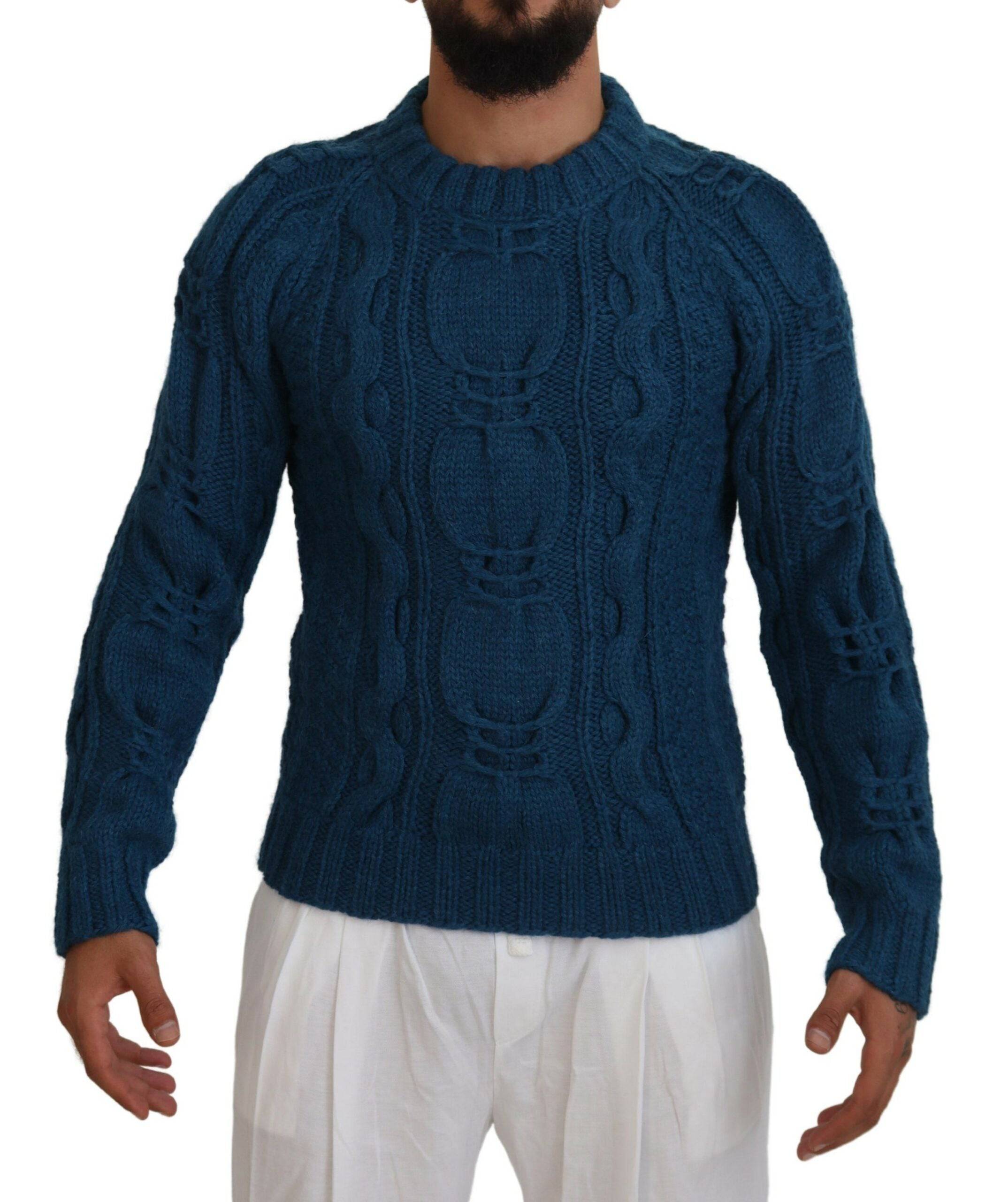 Dolce & Gabbana Elegant Blue Crewneck Sweater - ACCEXO